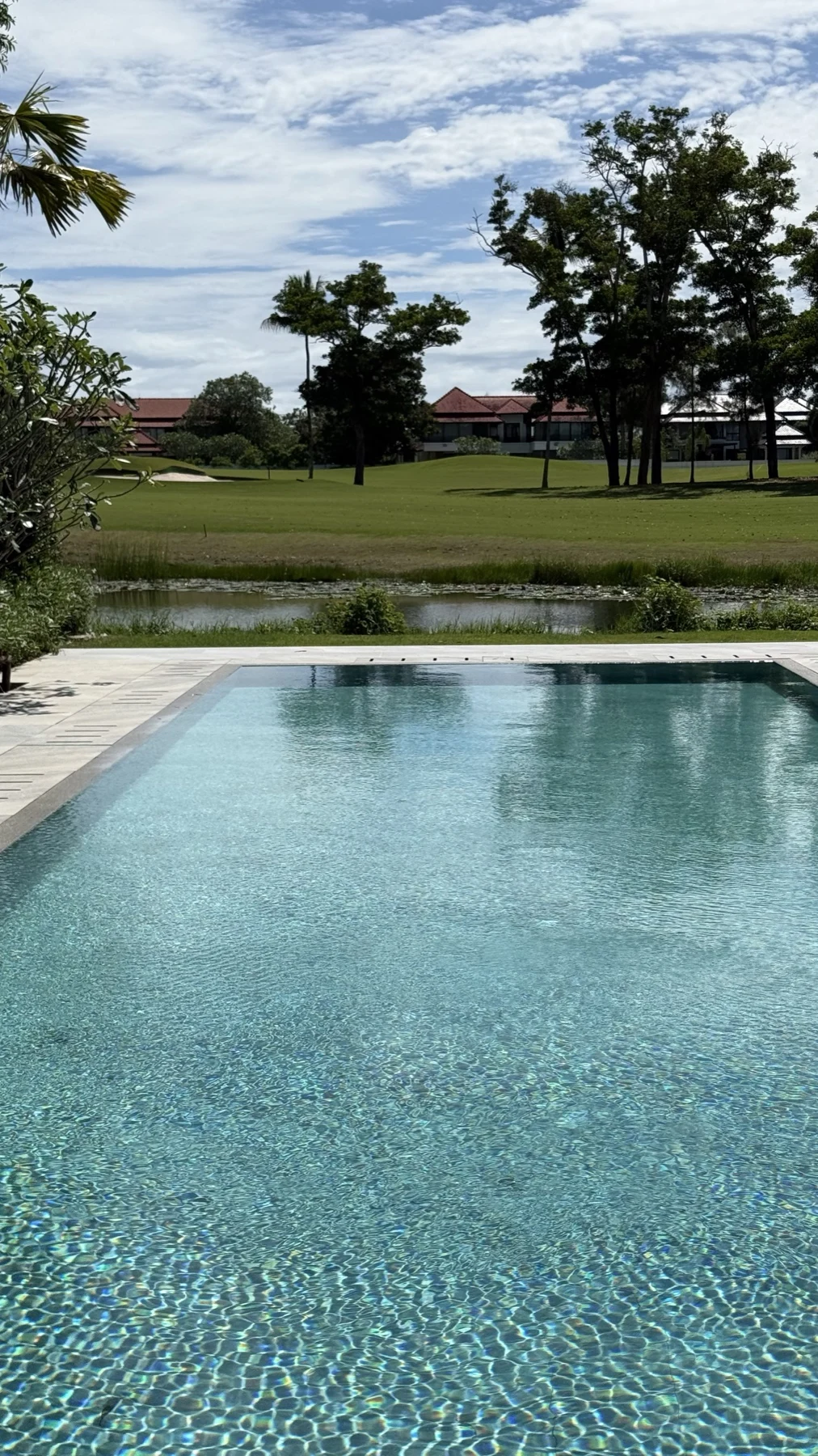 Private Villa, Laguna — the finished pool towards the lake