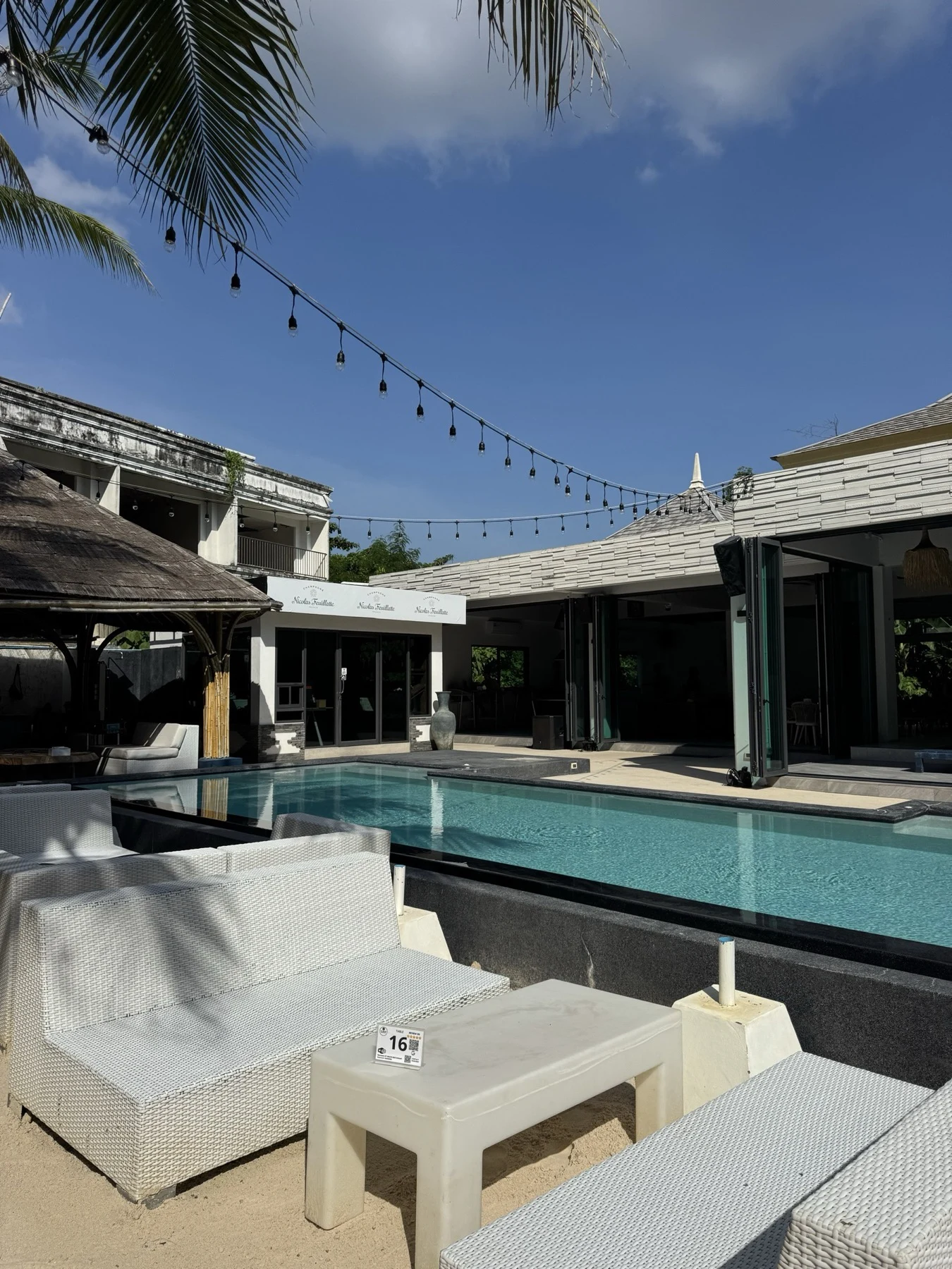 NY Beach Club — the pool from the beach beds
