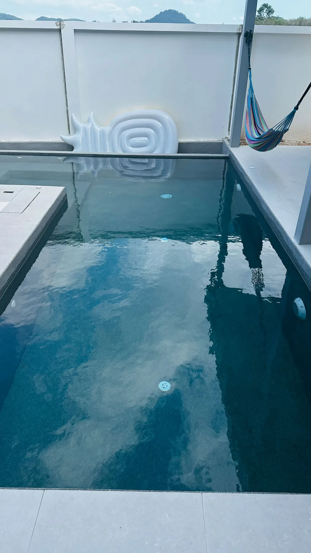 Private Villa — French Grey — the finished pool in PebbleCrete Classic French Grey