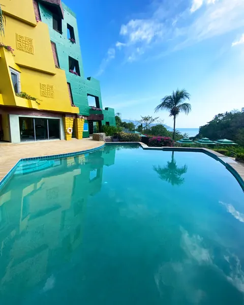 Aspasia Kata — the pool edge and the sea view