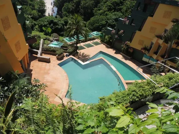 Aspasia Kata — both pools from the garden above