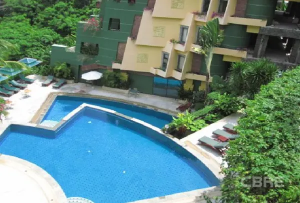 Aspasia Kata — the pools in their original blue tile (photo: CBRE)
