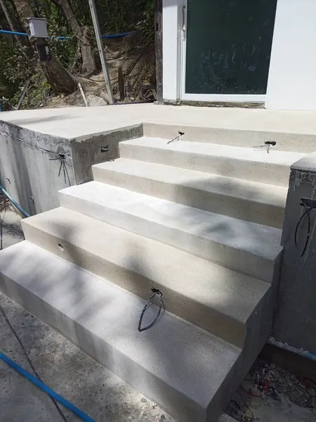Banana Beach, Phuket — Bar and Terrace Floors — the finished steps to the building