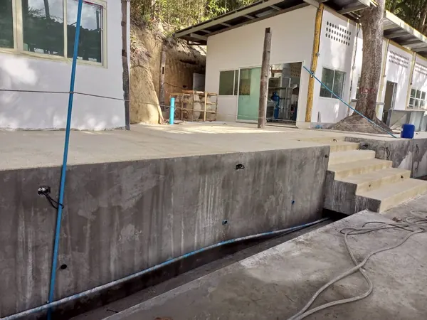 Banana Beach, Phuket — Bar and Terrace Floors — the terrace above the retaining wall
