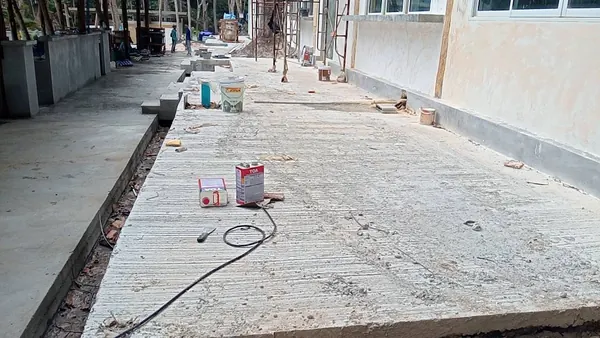 Banana Beach, Phuket — Bar and Terrace Floors — the terrace slab prepared