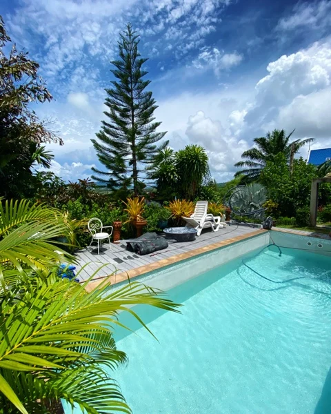 Bayview Lodge — the pool from the garden