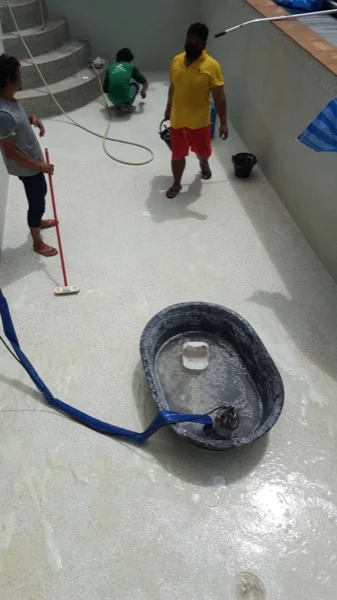 Bayview Lodge — washing out the new floor