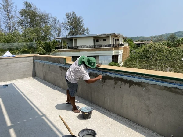 Private Residence, Chom Tawan — bondcoat going onto the shell