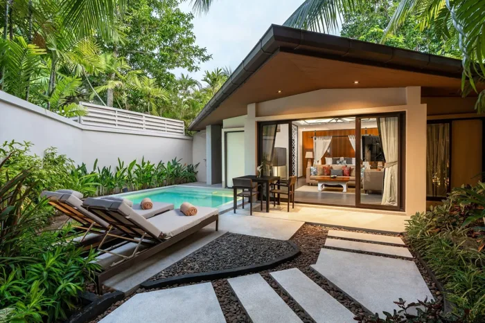 Dewa Resort Pool Villas — the villa pool and its terrace