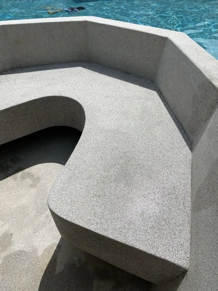 Dewa Resort — the sunken seating, cast and finished in place