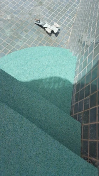 Dewa Resort — stairway into the main pool after refinishing