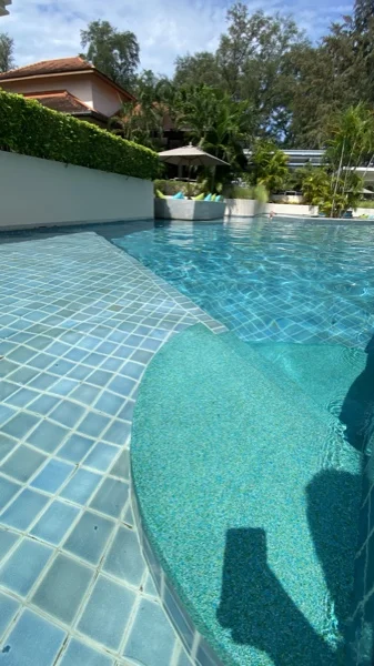Dewa Resort pool villas — the main pool stairs after renovation