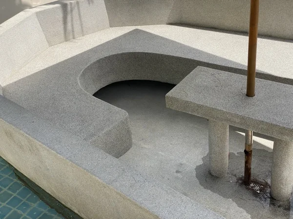 Dewa Resort pool villas — the sunken seating area in the main pool after renovation