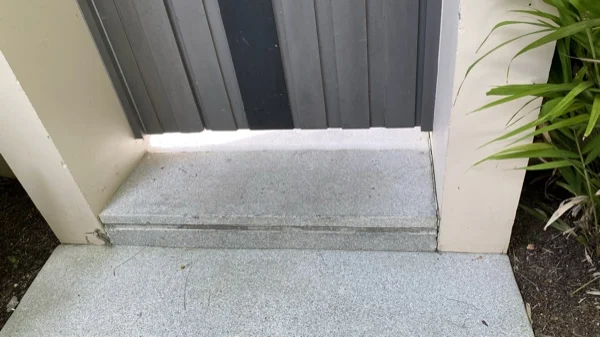 Dewa Resort — the threshold at the villa door, before the works