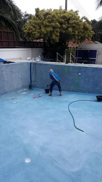 Guesthouse, Kathu — the new finish washed down before filling