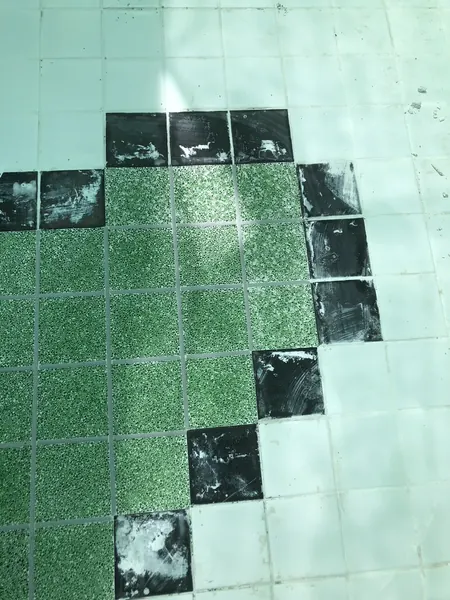 Heart Shape Feature on Pool Floor — the heart in the tiled floor