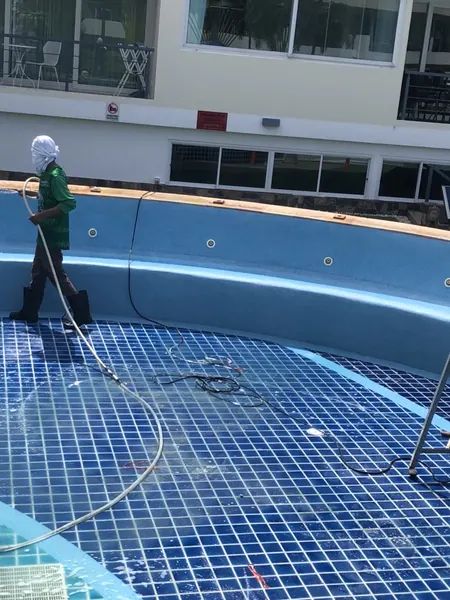 Karon Butterfly Condominium — washing the pool after the works