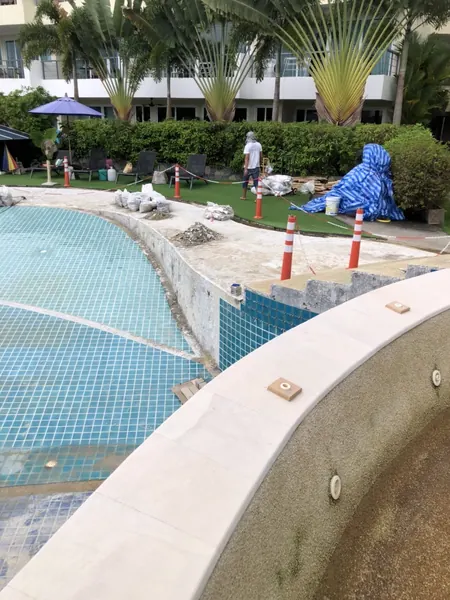 Karon Butterfly Condominium — the old coping edge