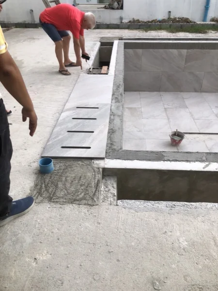 Private Villa, Laguna — setting the overflow tiles