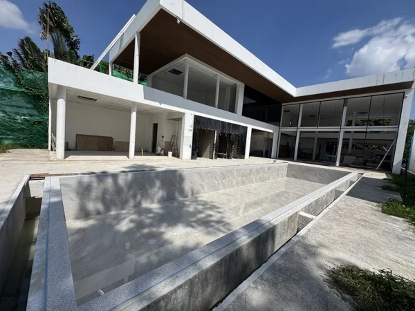 Private Villa, Laguna — the tiled pool before filling