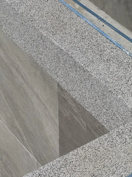 Private Villa, Laguna — the French Grey coping meeting the tile