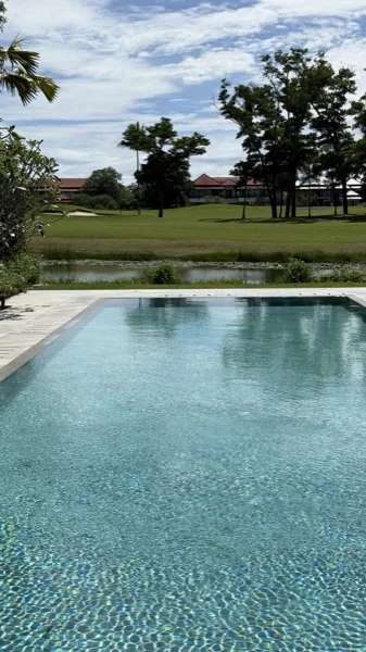 Private Villa, Laguna — the finished pool towards the lake