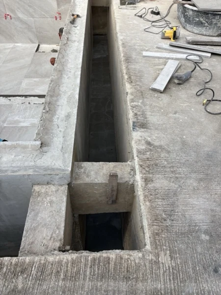 Private Villa, Laguna — inside the overflow channel