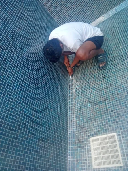 Mai Khao Dream Villa Resort — laminating the mosaics