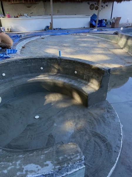 Mai Khao Dream — the jacuzzi rim shaped and rendered