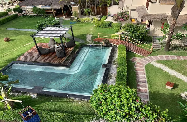Mama Beach Residence, Phi Phi — the L-shaped pool from above