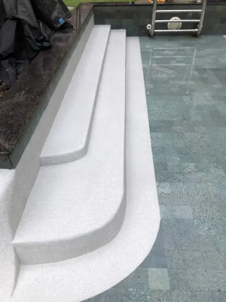 Mama Beach Residence, Phi Phi — the new steps in PebbleCrete Glass Raindrop