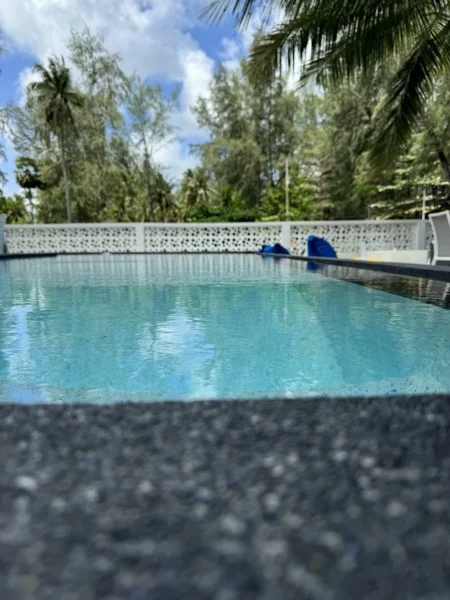 NY Beach Club — the black coping against the Cool Blue