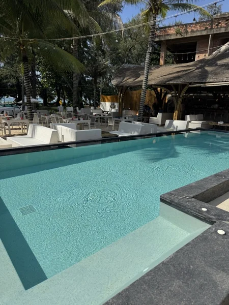 NY Beach Club — the pool and the pavilion