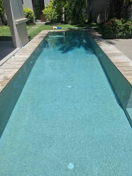 Private Residence, Bang Tao — the long pool from the living room end