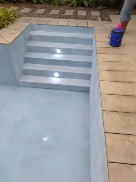 Private Residence, Bang Tao — the lit steps in the new finish