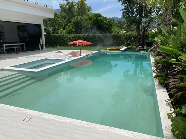 Private Residence, Laguna — the full length of the pool