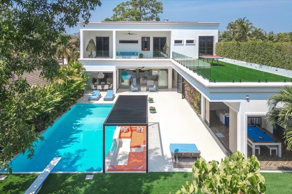 Private Residence, Laguna — the villa and the pool from above