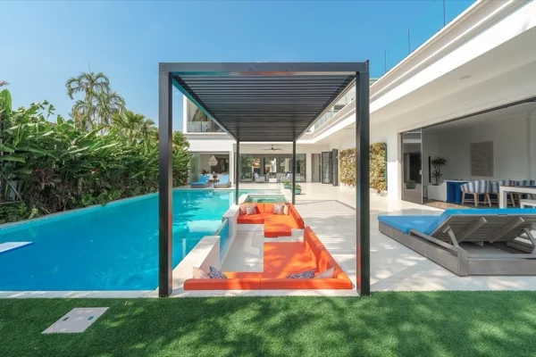 Private Residence, Laguna — the pool and the pergola seating