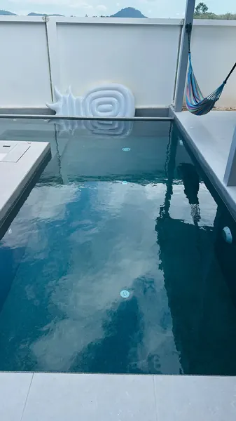 Private Villa — French Grey — the finished pool in PebbleCrete Classic French Grey