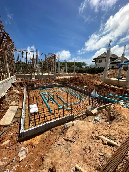 Private Villa — French Grey — the pool under construction, before our works