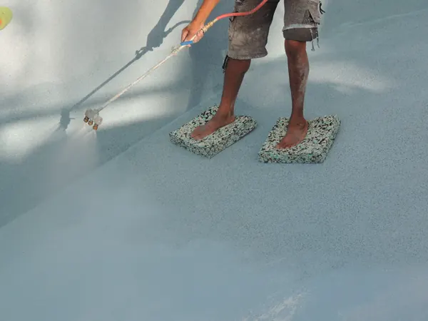 Private Villa, Koh Phangan — exposing the aggregate with a spray wand
