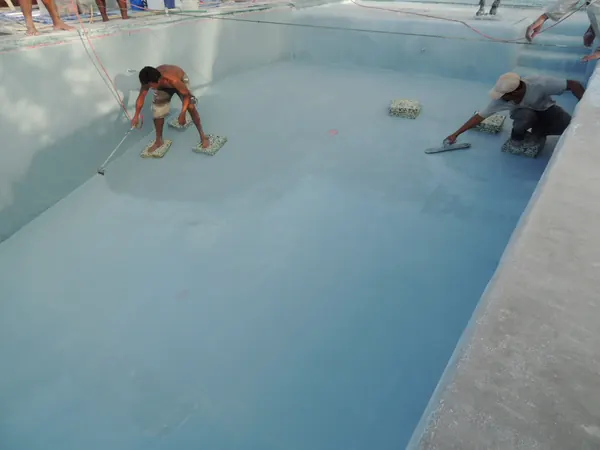 Private Villa, Koh Phangan — hand-brushing the exposed surface