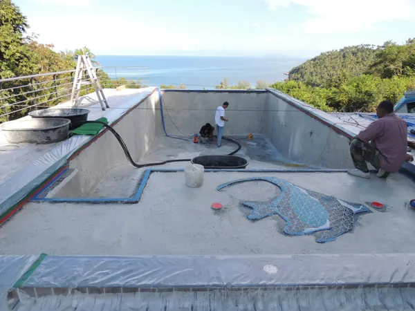 Private Villa, Koh Phangan — pool shell masked and ready for application