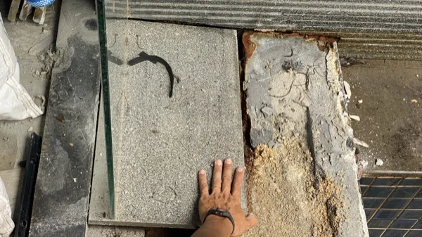 Banyan Tree Villa — lifting the old deck boards