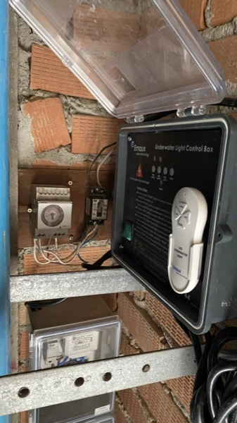 Banyan Tree Villa — the underwater light control box wired in