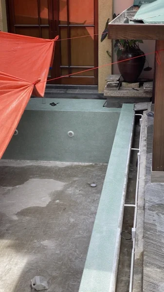 Banyan Tree Villa — the new finish going down