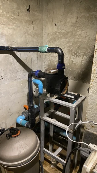 Banyan Tree Villa — the pump and filter set installed