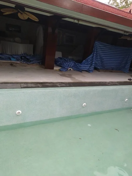 Banyan Tree Villa — the finished surface before filling