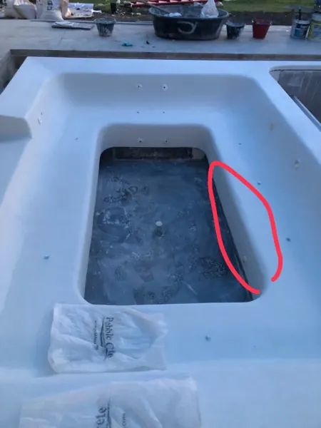 Private Villa, Laguna — Raindrop: the jacuzzi shell before the finish