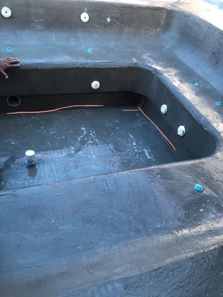 Private Villa, Laguna — Raindrop: preparing the jacuzzi for the finish
